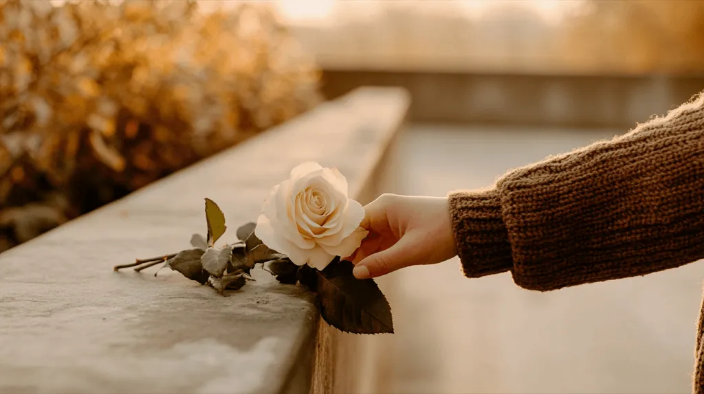 A weathered marker on a coastal path at golden hour.